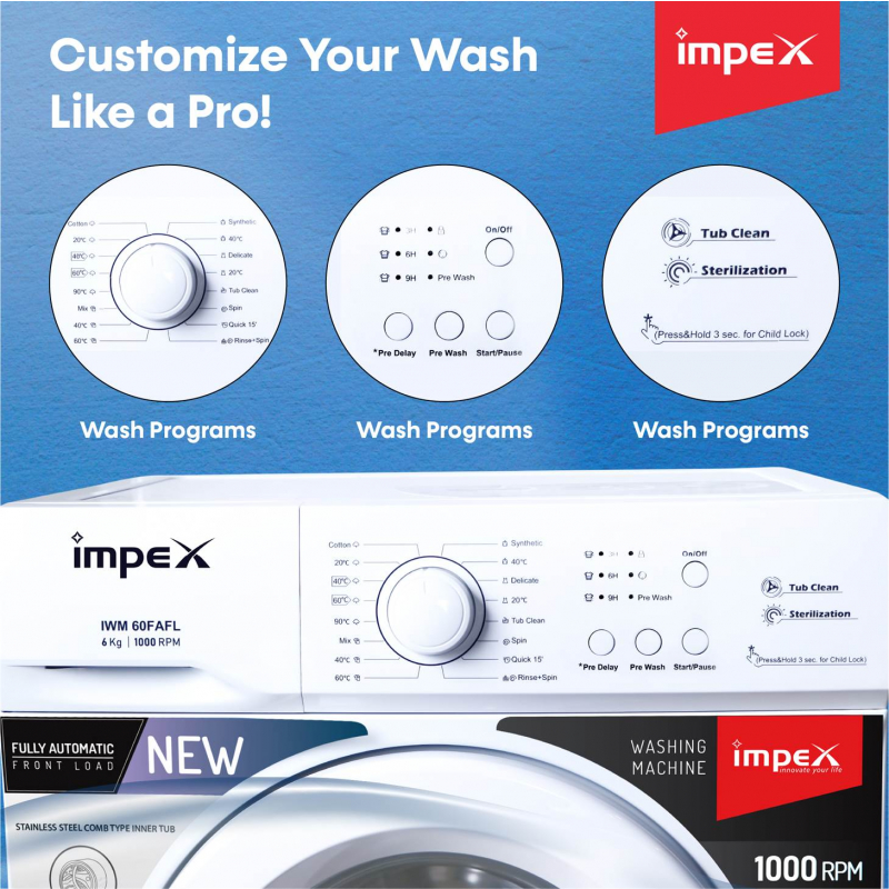 IWM60FAFL | 6Kg Fully Automatic Front Load Washing Machine
