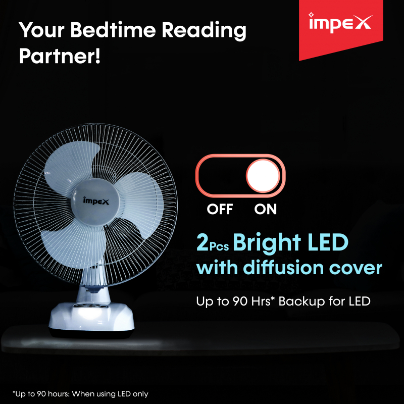 Breeze D3 | Solar & Electric Rechargeable Table Fan | DC Fan
