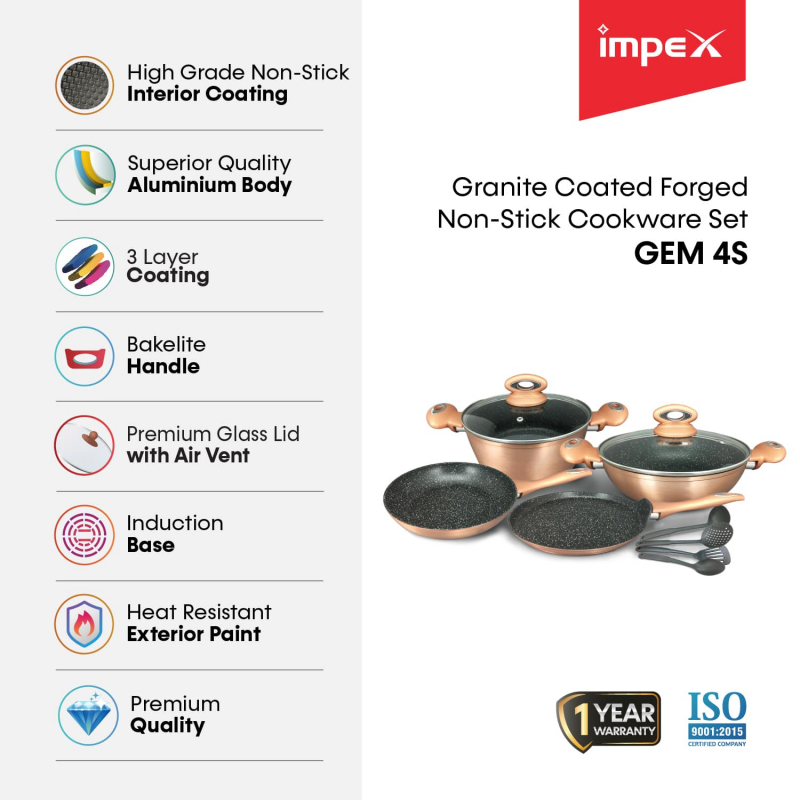 GEM 4S | 10 Pcs Forged Cookware Set