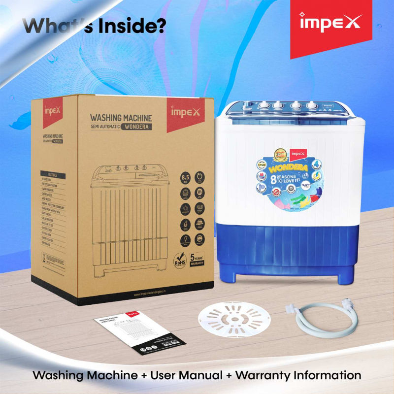 WONDERA WIZ 85SABL | Semi Automatic Top Load Washing Machine