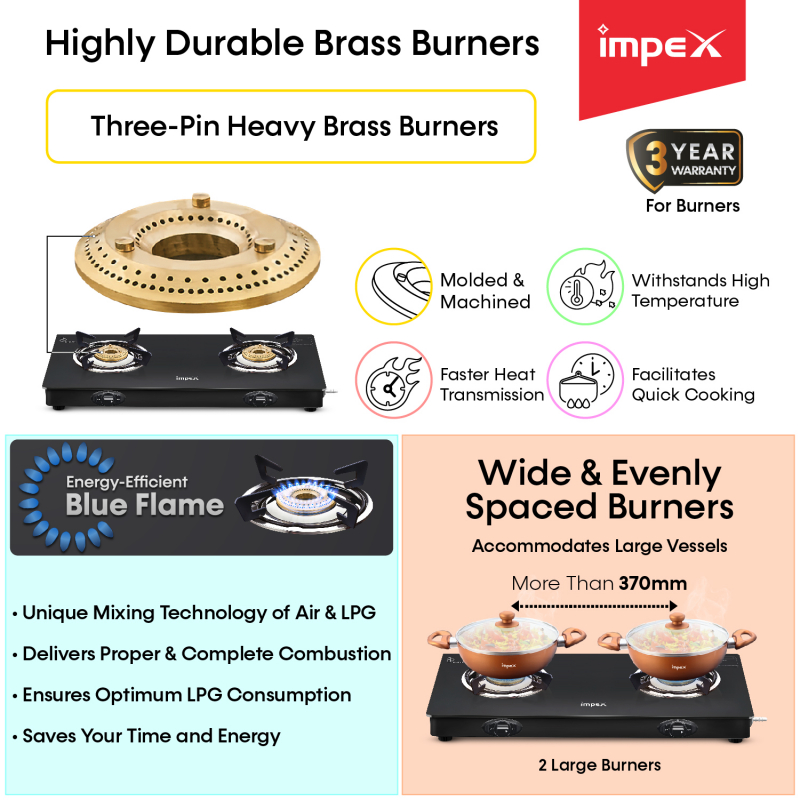 Glasstop Gas Stove ASPIRA 2B