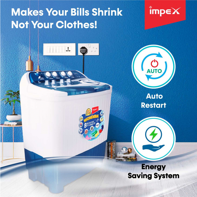 WONDERA WIZ 85SABL | Semi Automatic Top Load Washing Machine