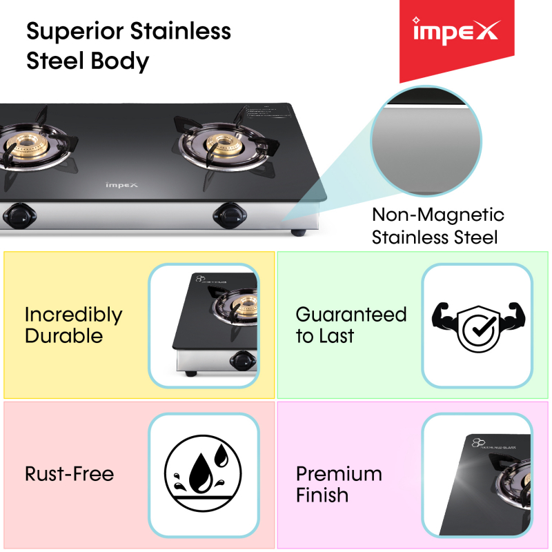 Auto Ignition Glasstop Gas Stove 1212C
