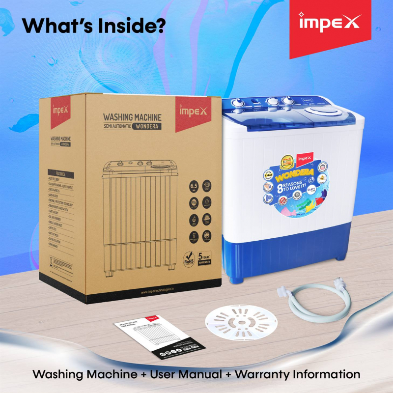 WONDERA WIZ 65SABL | Semi-Automatic Top Load Washing Machine