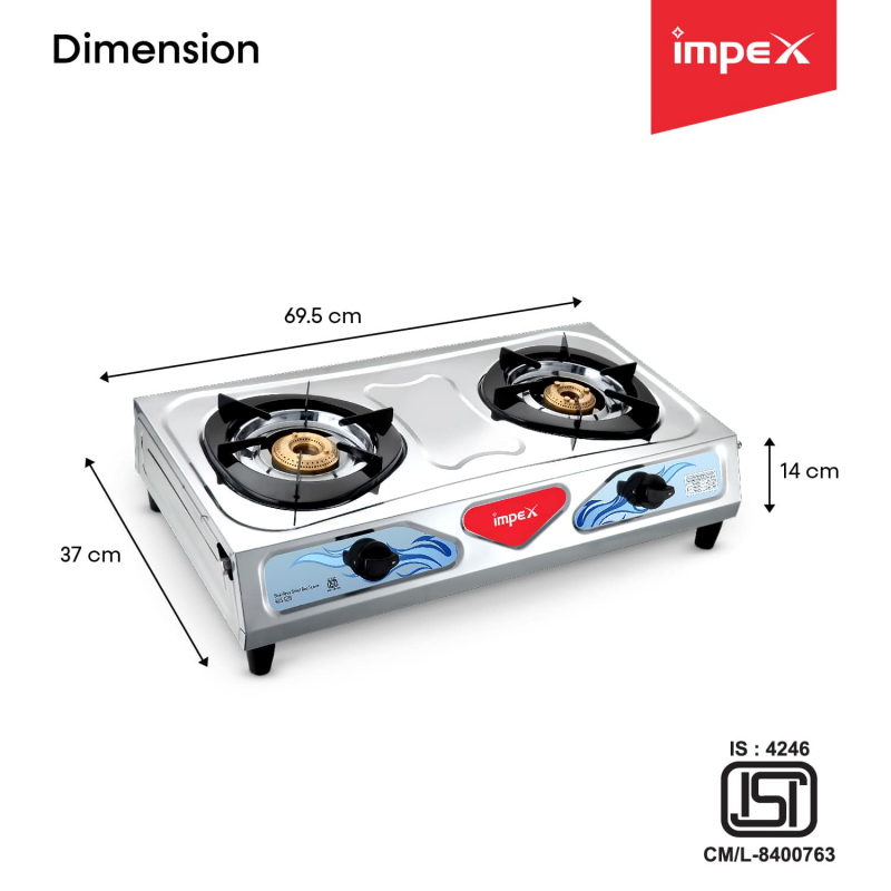 Stainless Steel Gas Stove IGS 12B