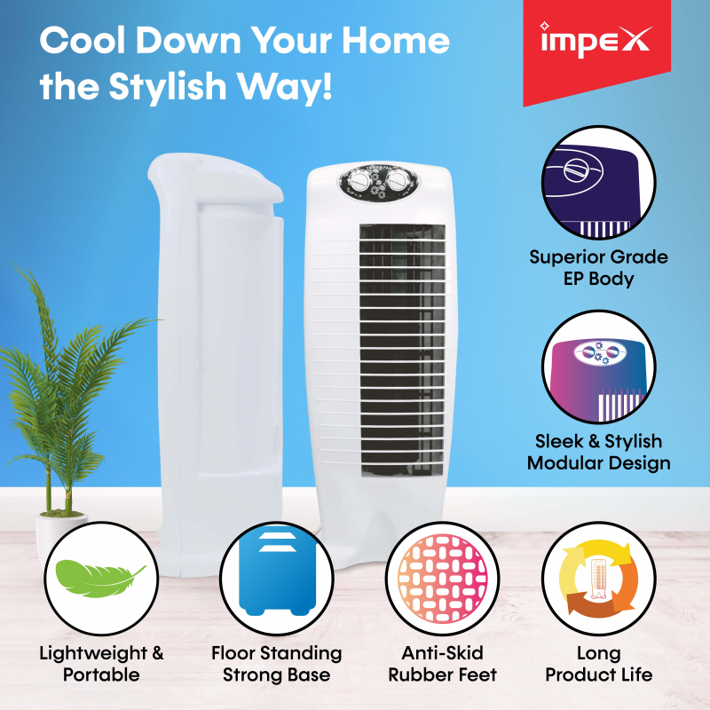 Twister Plus | Bladeless Tower Fan - White