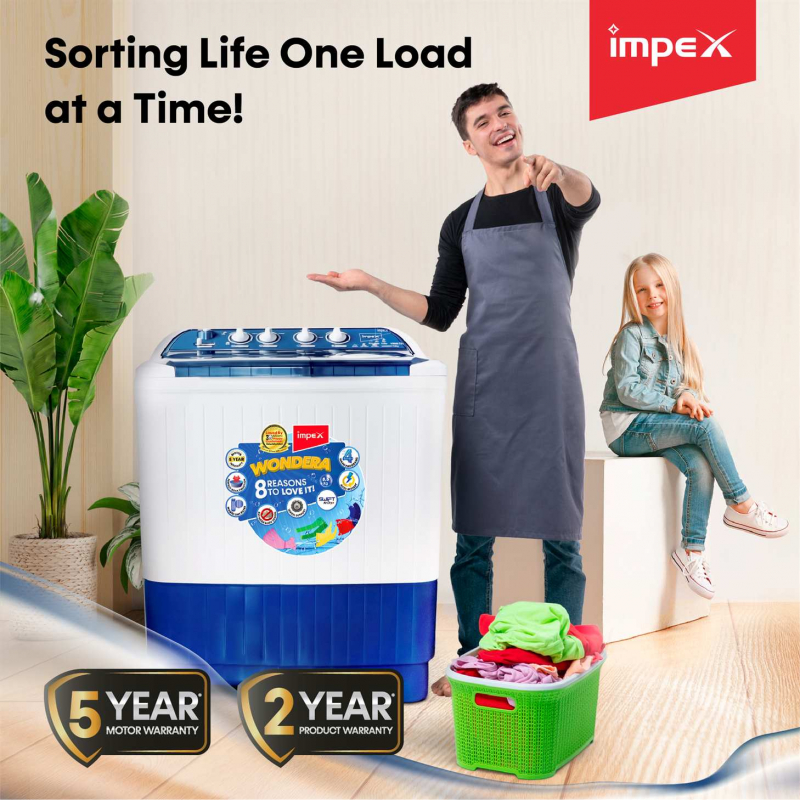 WONDERA WIZ 85SABL | Semi Automatic Top Load Washing Machine