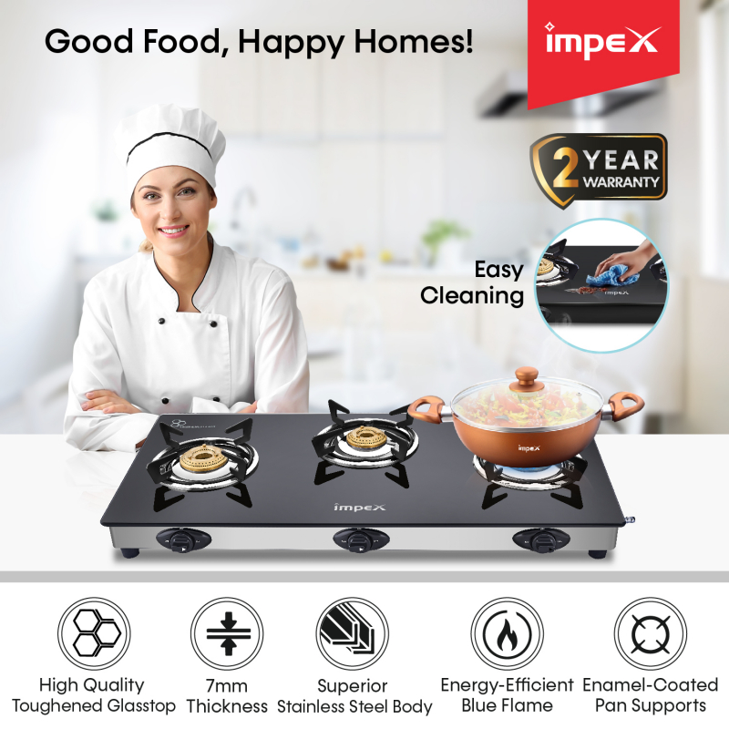 Glasstop Gas Stove ASPIRA 3B