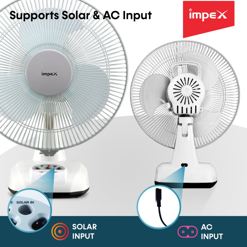 Breeze D3 | Solar & Electric Rechargeable Table Fan | DC Fan