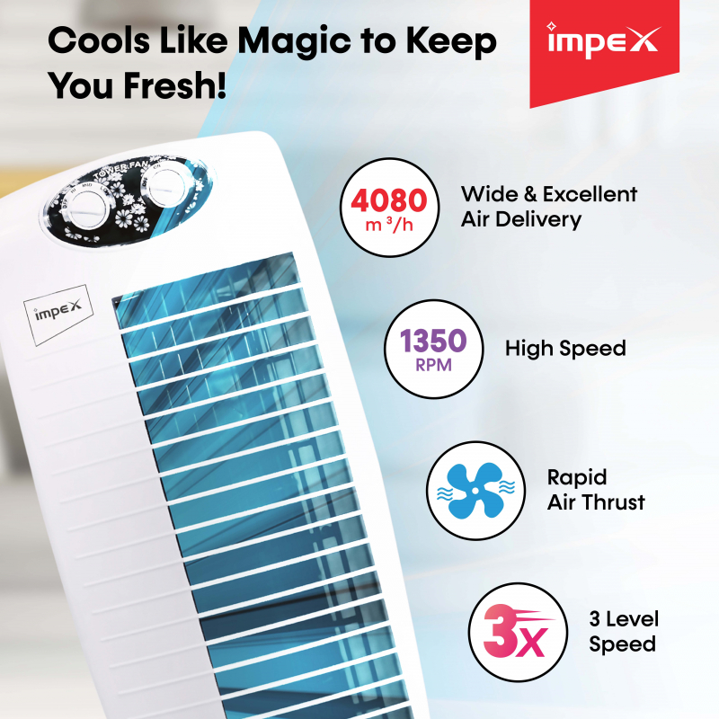 Twister Plus | Bladeless Tower Fan - White