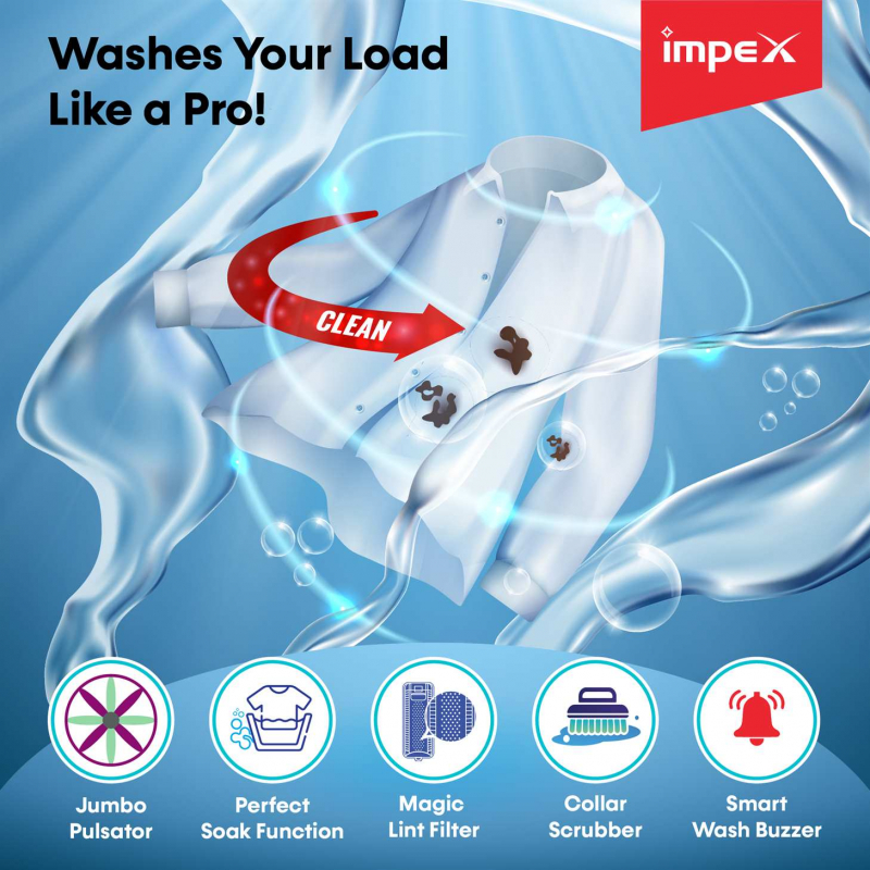 WONDERA WIZ 85SABL | Semi Automatic Top Load Washing Machine