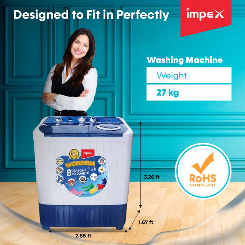 WONDERA WIZ 65SABL | Semi-Automatic Top Load Washing Machine